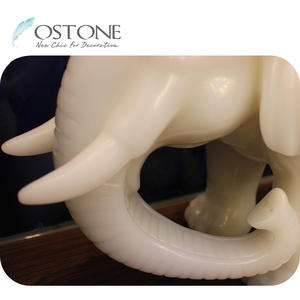 Fabrika Fiyat Oyma Saf Beyaz Mermer Onyx Fil Heykelleri - Product Image 6