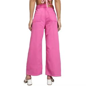 Jeans amples et larges en denim respirant, coupe droite, personnalisables pour femmes - Nouvelle collection OEM tendance - Product Image 2