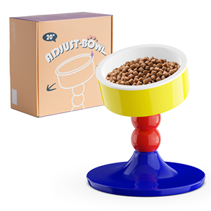 Ajustável 1.5L Plástico Pet Alimentador <span class=keywords><strong>Bowl</strong></span> <span class=keywords><strong>Stand</strong></span> 360 ° Rotating Dishwasher Safe Eco-Friendly Prato Automático para Cão Solid Modern - Product Image 2