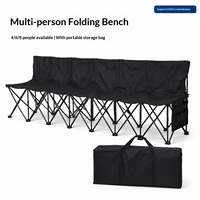 Banc pliant pour équipes de football 4/6/8 joueurs, en tissu Oxford, portable, facile à nettoyer, chaise de spectateur extérieure de style rangée avec dossier, personnalisable