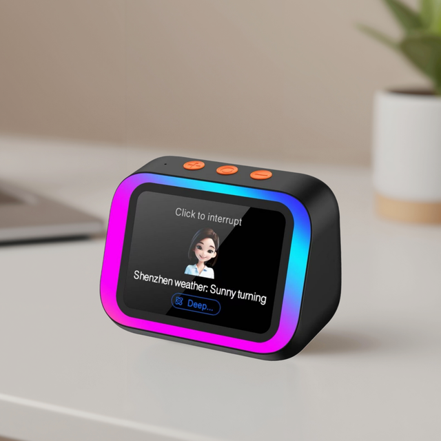Newest Compatible Bluetooth AI Speaker Hands-Free Calling Interactive Q&A Device Multi-Functional LED Light Alarm Clock
