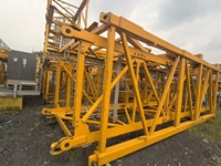 Grue à mât autoportante d'occasion, flèche de 75 m, charge maximale de 16 tonnes, modèle TC7525-16E, contrôle PLC, moment de charge élevé, pour la construction