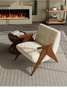 Sillón individual minimalista Español moderno de madera maciza, sillón de ocio para sala de estar de estilo italiano - Product Image 4