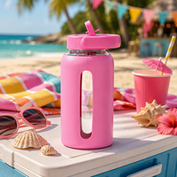 Nouvelle tasse à eau portable en verre de 600 ml avec échelle graduée, couvercle de protection en silicone anti-brûlure et paille – Tasse à boire réutilisable pour jus – Vente en gros