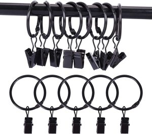 Ganci per tende personalizzati anelli per tende antiruggine con clip clip per tende solide in metallo con ganci decorativi per anelli - Product Image 4