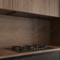 Ensemble d'armoires de cuisine en laque noire mate cuisine complète de qualité supérieure à fermeture en douceur avec îlot design moderne robinet en bois à panneau