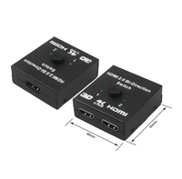 Divisor/Conmutador Bidireccional 2x1/1x2 de Aluminio 2.0 con Conectores Chapados en Oro para Reproductor de DVD de Computadora - Logotipo Personalizado