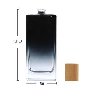 Botella de Perfume de vidrio de Color degradado 100mL Tapa de madera vacía Tapa de corona de aerosol de aluminio Serigrafía Cuello engarzado Sellado MOQ 100PCs - Product Image 5