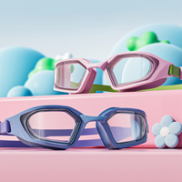 Lunettes de natation Junior à monture moyenne, vision sous-marine HD anti-buée, joint en silicone souple, double sangle