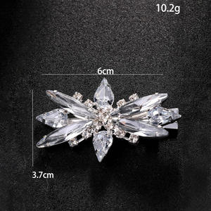 Pince à cheveux en alliage de <span class=keywords><strong>strass</strong></span> vente chaude transfrontalière frange simple demi-<span class=keywords><strong>chignon</strong></span> épingle à bec de canard 5cm accessoires de cheveux de mode - Product Image 2