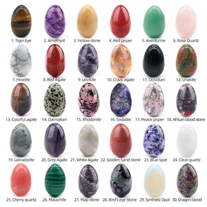 Uova di Cristallo Naturale Intagliate, <span class=keywords><strong>Pietre</strong></span> Lucidate per Regali Reiki, Collezioni, <span class=keywords><strong>Fertilità</strong></span>, Uovo di Avventurina Liscio, Pietra da Palmo - Product Image 2
