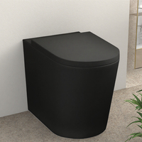 Toilettes Encastre Wc Uk Ensemble de toilette de luxe Wc Placard à eau sans rebord Fabricant commercial d'ensemble de toilette P Piège Vestiaire noir