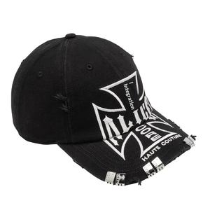 앨리스 크로스 자수 PVC 야구 모자 6패널 패셔너블 곡선형 챙 <span class=keywords><strong>ASAP</strong></span> 록키 스타일 워시드 디스트로이드 스냅백 모자 - Product Image 1