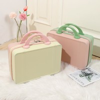 Maleta de Maquillaje Portátil de 14 Pulgadas, con Cierre, para PC, Pequeña, de Moda, Color Caramelo, Ligera, para Regalo