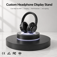 Plateforme d'affichage pour casque audio en acrylique avec éclairage LED, support d'affichage éclairé personnalisé, montage facile, casque supra-auriculaire, équipement audio