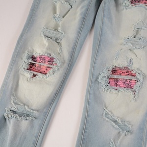 <span class=keywords><strong>Jeans</strong></span> da <span class=keywords><strong>Uomo</strong></span> di <span class=keywords><strong>Alta</strong></span> Qualità, Denim Effetto Usurato e Strappato, Stile Patchwork Blu, <span class=keywords><strong>Vita</strong></span> Media, Vestibilità Slim Fit <span class=keywords><strong>Skinny</strong></span> - Product Image 3