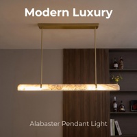 Lustre suspendu moderne de luxe pour table à manger, bar, villa, îlot de cuisine, design linéaire personnalisé, fabriqué avec soin, LED blanc chaud