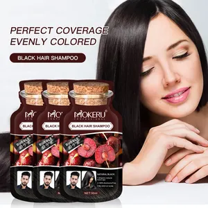 Hair color cream rich in cherry extract fast dye black hair easy use at home single use package 30ml