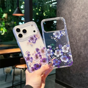 เคสโทรศัพท์ลายดอกไม้สีสันสดใสสำหรับ iPhone 17 Pro Max, iPhone 16, iPhone 15 ป้องกันการตกกระแทก รุ่น 17Air  ฝาหลังใส - Product Image 1