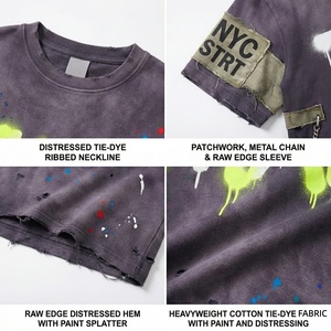 T-shirts pour hommes 100% coton vintage épais, personnalisables avec logo, effet délavé, sublimation, effet vieilli, vente en gros, fournisseur de choix - Product Image 2
