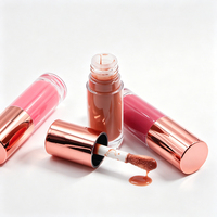 Gloss à lèvres minéral végétalien OEM, étiquette privée, logo personnalisé, imperméable, longue tenue, teinte à lèvres, vente en gros, taille standard, gloss liquide