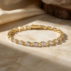 Women's 925 <b>Silver</b> <b>Solid</b> Sterling <b>Silver</b> Moissanite Twist Tennis <b>Bracelet</b> Women Daily Wedding And Gift Jewelry - Product Image 5