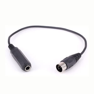 Câble adaptateur audio femelle Din mâle à 5 broches vers Monoprice 6.35mm (1/4 pouces) pour clavier MIDI, synthétiseur, orgue - Product Image 2