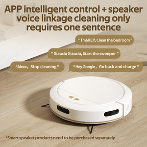 Robot aspirateur intelligent avec navigation gyroscopique, commande par application WiFi, forte aspiration, recharge automatique et réservoir d'eau pour le lavage - Product Image 2