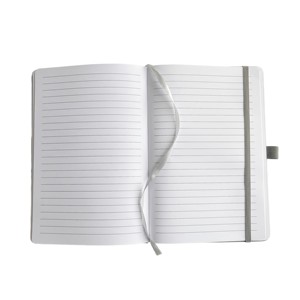 Fabrication de carnets en cuir PU personnalisés avec logo, pages lignées A5, reliure cousue, haute qualité, écriture facile, couverture rigide grise - Product Image 2