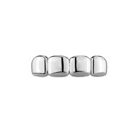 Parrillas Dentales de Cobre Vintage Pulido Brillante de 4 Dientes, Joyería Dental Unisex para Raperos