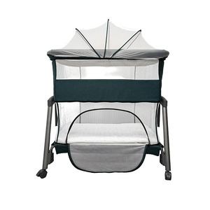 <span class=keywords><strong>Cuna</strong></span> Moderna de Metal para Bebé, Portátil, Altura Ajustable, con Mosquitero, Bolsa de Almacenamiento <span class=keywords><strong>Grande</strong></span>, para Exteriores, para Recién Nacidos - Product Image 3