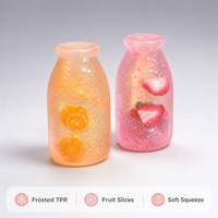Jouet sensoriel anti-stress en forme de bouteille de lait TPR, jouet de bureau souple à presser, tranche de fruit, cadeau pour soulager le stress