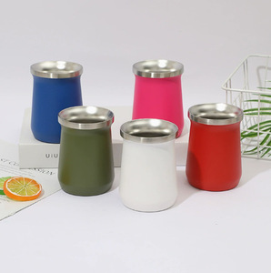 Tasse de voyage miniature 8oz en acier inoxydable 304, mug créatif peint en forme de coquille d'œuf - Product Image 1