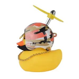 고무 비닐 오리 헬멧 안경 목걸이 스트랩 컬러 조명 3mm 접착제 다른 장난감 동물 공장 미니 노란색 놀이 OEM 로고