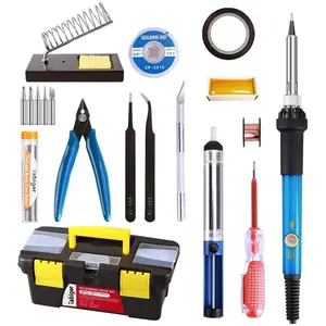 21 in 1 Soldering Iron Set,60 W with Temperature 200 C-450 C Adjustable, 5 Pieces Soldering Tips, Rosin Core