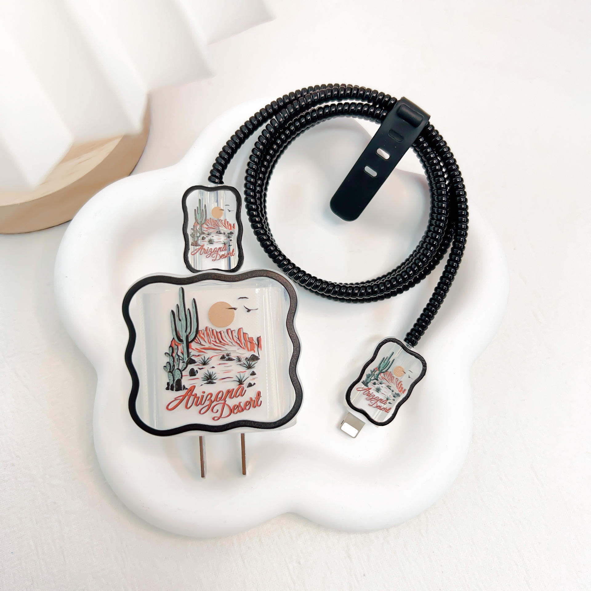 [Style de vague] Coucher de soleil du désert [avec ligne noire laser]