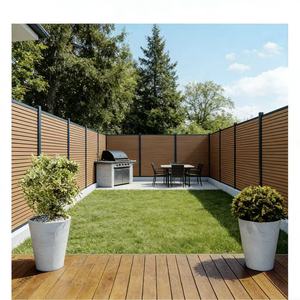 Exterior Aluminum Plastic Slat Wood Privacy Panel <strong>Decorative</strong> <strong>Garden</strong> Outdoor Wpc Patio Deck <strong>Fences</strong> <strong>for</strong> Houses - Product Image 5