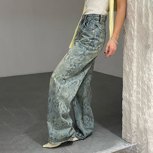 <b>Streetwear</b> Snake Print Straight Jeans Women Low Waist Loose Fit Slim Look Casual Denim Pants European American Style - Product Image 4