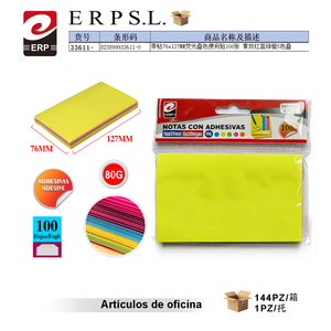 Notas Adhesivas Fluorescentes 76x127mm 100 Hojas con Adhesivo 5 Colores Blocs de Notas para Oficina - Product Image 2