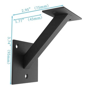 Сверхпрочная Металлическая стальная квадратная полка, настенные кронштейны для ручных рельсов, поворотные, регулируемые для лестниц, одинарная конструкция - Product Image 3