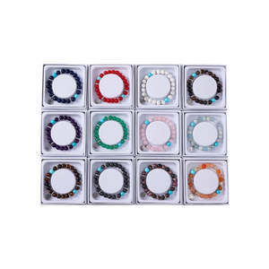 Bracelet en acier inoxydable avec pierre naturelle Arbre de Vie 8 mm Pulsera - Product Image 2