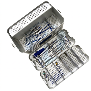 Kit completo de instrumentos de fijación y descompresión espinal con caja de esterilización de aluminio CE ISO aprobado CE ISO certificado - Product Image 1