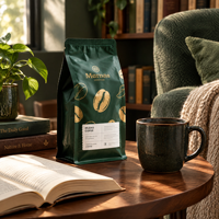 Sac d'emballage pour café en mylar à fond carré, personnalisable, écologique, avec des matériaux de qualité alimentaire pour les voyages