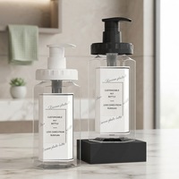 Flacon de lotion corporelle en plastique vide personnalisé de 300 ml, flacon pompe pour shampoing en PET de 450 ml, récipient pour savon et désinfectant pour les mains de 500 ml