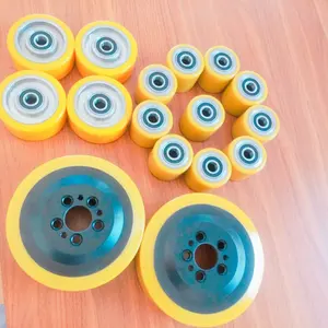 Low Cost High Load Capacity Solid Polyurethane PUR Drive Wheel Support Caster Load Wheels Set For Forklift /Pallet Truck
