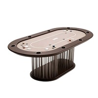 Mesa de Póker Texas Hold'em de Lujo Estilo Italiano, Diseño Personalizado de Alta Gama, Mesa de Póker Ovalada Minimalista para el Hogar
