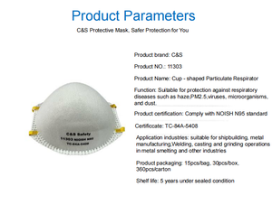 Masque facial jetable FFP2 personnalisé en forme de coupelle, anti-poussière, anti-pollution atmosphérique, anti-particules, anti-smog - Product Image 6
