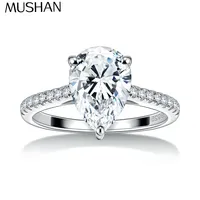 Bague en argent sterling 925 pour femme, bijoux de créateur MuShan, bague de mariée en moissanite, plaquée or 18 carats, bagues brevetées MST