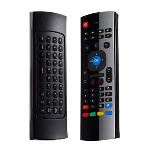 Manufacturer Airmouse double keyboard remote control 2.4G Wireless MX3 air mouse with mic For Android TV MX3