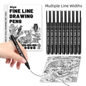 专业细线笔套装，适合艺术家绘画、素描、防水、精准线条，0.1 毫米至 0.8 毫米 - Product Image 1